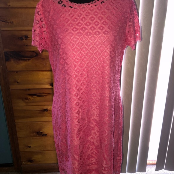 Isaac Mizrahi live navy and pink stretch dress - Picture 1 of 16